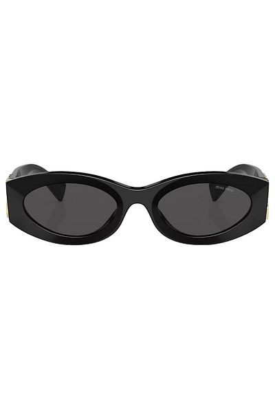 Miu Miu 11ws 1ab-5s0 54 Women's Black Oval Frame Sunglasses