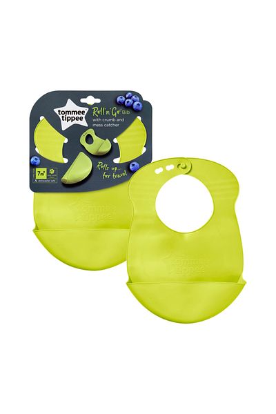 tommee tippee Roll and Go Bib - Purple/Green/ Teal