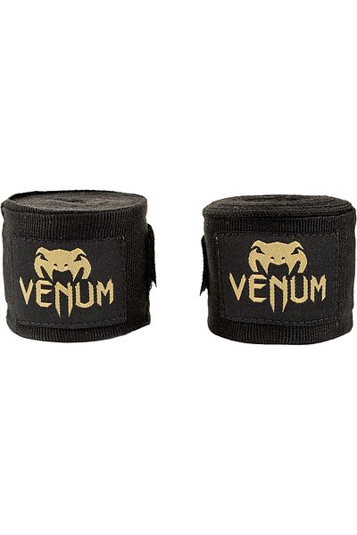 Venum Kontact Boxing Hand Wraps - Black/Gold, 180 in