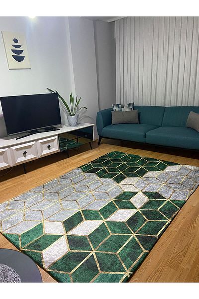 MEKA TEKSTİL New Rainbow Model Lux Carpet Cover with Elastic