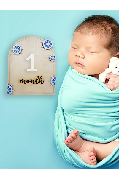 Home Baby 12 Month Photo Shoot Milestone Month Cards Made of Natural Wood and...