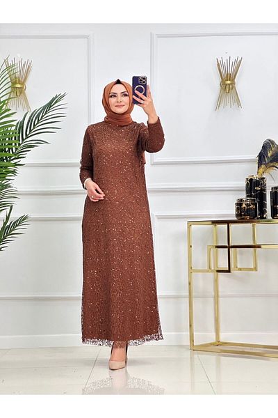 VALENS BOUTİQUE Βραδινό φόρεμα Hijab Φόρεμα με πέτρες αστραφτερό
