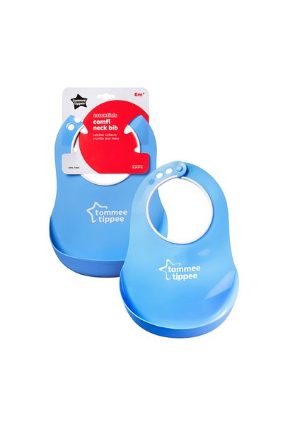 tommee tippee Essentials Comfi Neck Catch Bib- Pink/Blue/Orange