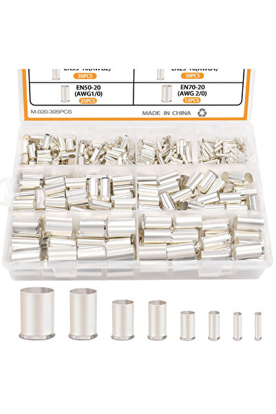 Choice 305PCS 305 Pcs Wire Ferrules Kits Silver Plated Copper Crimp Terminal ...