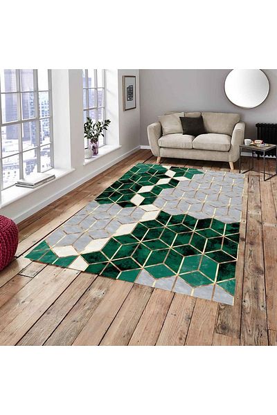 MEKA TEKSTİL New Rainbow Model Lux Carpet Cover with Elastic