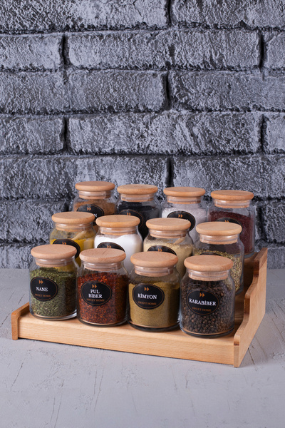 Consensus Home طقم بهارات فاخر مكون من 12 3 طبقات - 300 مل مع ملصق