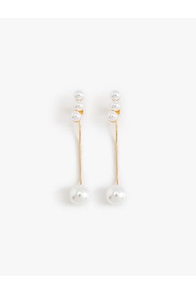 Koton Pearl Earrings - Chain Detailed Dangle