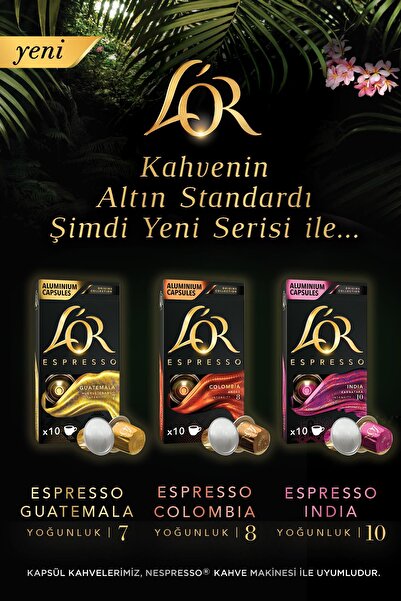 L'OR Espresso Origin India Nespresso Uyumlu Alüminyum Kapsül Kahve 10'lu