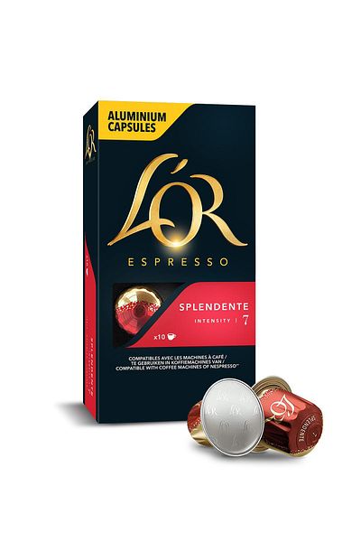 L'OR Splendente Intensity 07 Nespresso Compatible 10 Pieces Aluminum Capsules Coffee