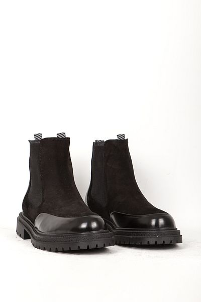 MARCOMEN Genuine Leather Mc 18441 - Men's Black Chelsea Boots Thick Sole