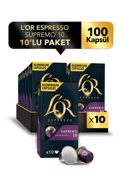 L'OR اسبريسو 10 سوبريمو × 100 كبسولة