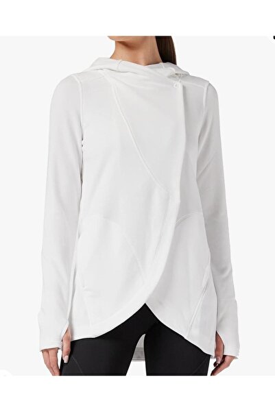 , Kadın Kapşonlu Hoodie, Beyaz