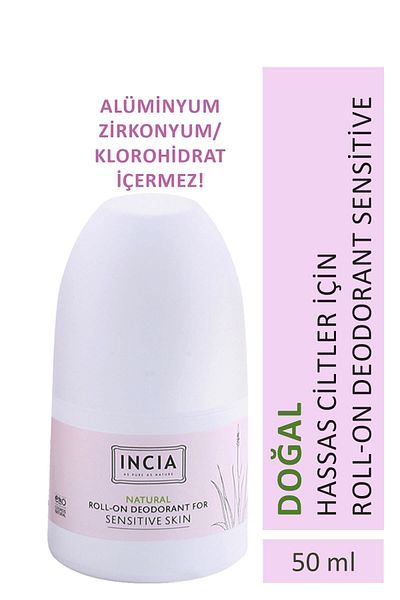 Incia Deodorant roll on 50 ml 100% natural - Prevenirea mirosurilor de transpirație fără pată pentru pielea sensibilă