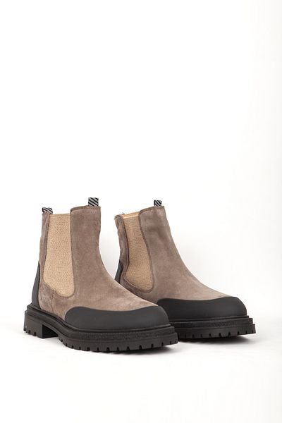 MARCOMEN Men's Chelsea Boots - Genuine Leather, Thick Sole, Mc 18441 Mink