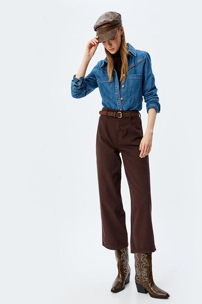 Koton Braune Damenjeans 5WAL40037MW