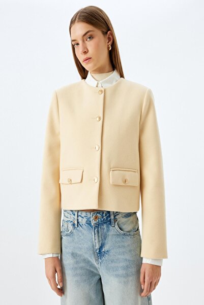 Koton Women's Cream Jacket - 5Wak20265Ew