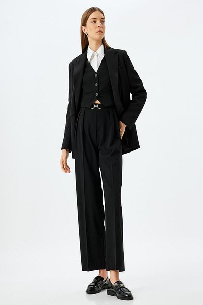 Koton Women's Black Pants 5Wak40184Uw