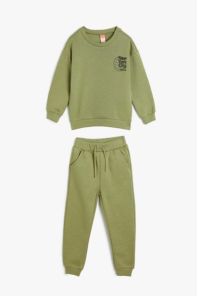 Koton Baby Green Baby Boy Top and Bottom Set 5Wmb10315Tk