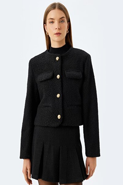 Koton Дамско черно яке 5Wak20059Ew