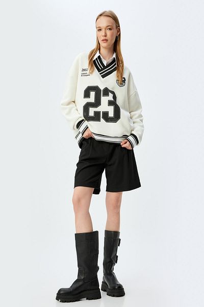 Koton Ecru Women's Sweatshirt 5Wal10540Ik