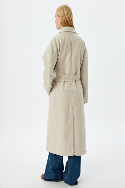 Koton Ecru dámský kabát 5Wak00276Ew