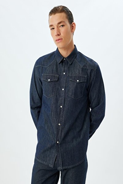 Koton Dunkle Indigo-Jacke für Herren 5WAM50012ID