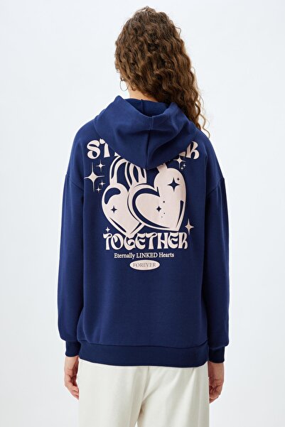 Koton Lacivert Kadın Sweatshirt 5WAL10559IK