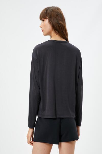 Koton Anthrazitfarbene Damen-Pyjamahose – 3WLK40089MK