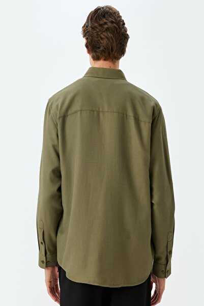 Koton Ανδρικό πουκάμισο για ενήλικες Χακί 5WAM60116HW
