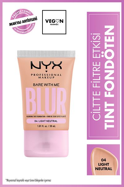 NYX Professional Makeup 04 Light Neutral Blur Tint Filter Effective Foundation