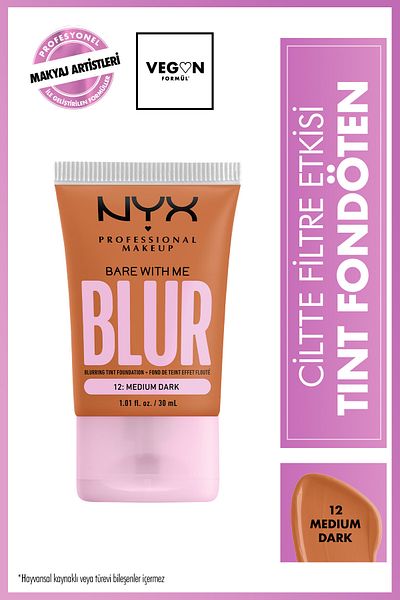 NYX Professional Makeup Size 12 Medium Dark Blur Tint Skin Filter Effect Foundation