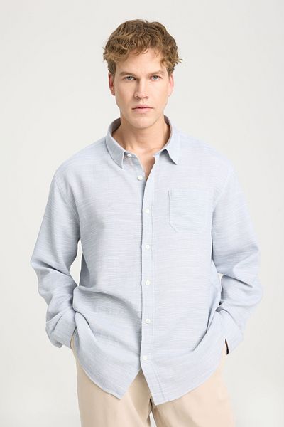WRANGLER Loose Fit Relaxed Fit 100% Cotton Gray Shirt