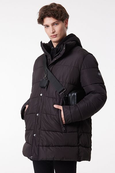 Lee Regular Fit Normal Cut High Collar Black Puffer Coat