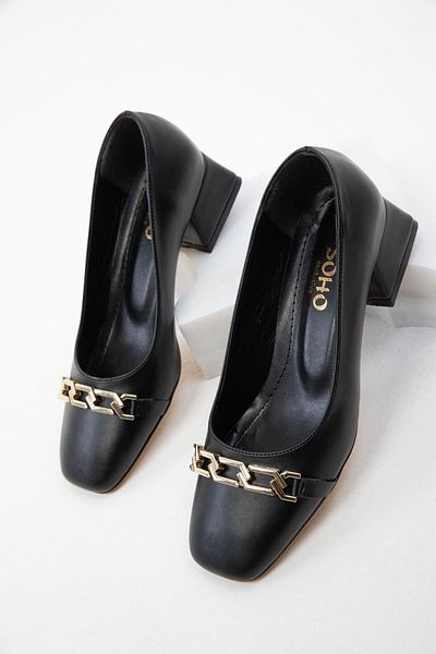 SOHO Klassische schwarze Damenschuhe mit Absatz - 19996