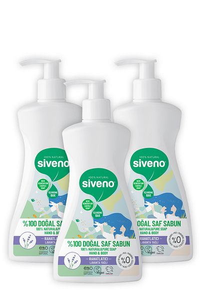 Siveno 100% Natural Liquid Castile Soap with Lavender Oil Intensive Moisturizing Purifying 300 ml