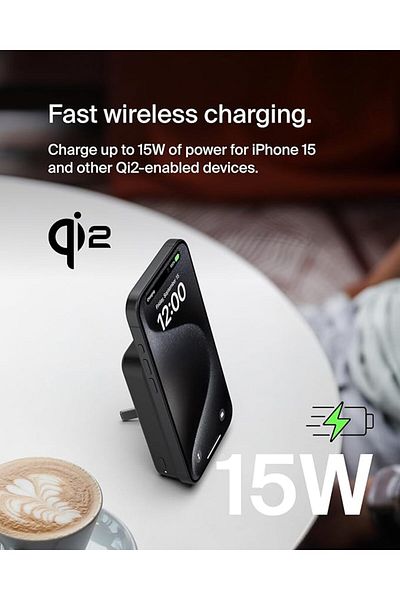 Belkin Boostcharge Pro 10000Mah Wireless Power Bank - Qi2, Magsafe Compatible Portable Charger - Black