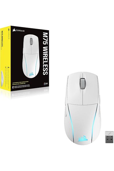 Corsair M75 Wireless Rgb 26,000 Dpi Fps Gaming Mouse - Pc - White