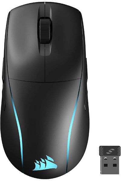 Corsair ماوس ألعاب M75 لاسلكي RGB FPS - 26,000 نقطة لكل بوصة - كمبيوتر شخصي - أسود