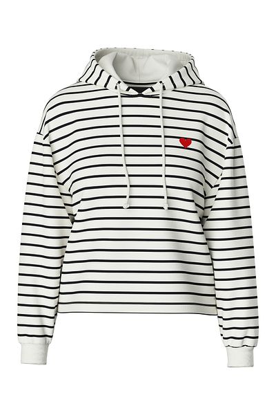 PIECES Dámská mikina s kapucí – dlouhé rukávy, vlastní tkanina na manžetě a lemu, 230 Gsm, fleece