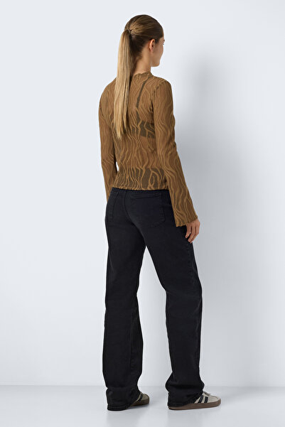 Noisy May Lds Jrs O-Neck L/S Top - Bell Sleeves, Keep Lettuce Hem, Normal Length