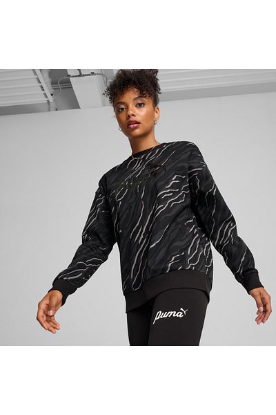 Puma Puma Ess+ Animal Aop Crew Fl - Black