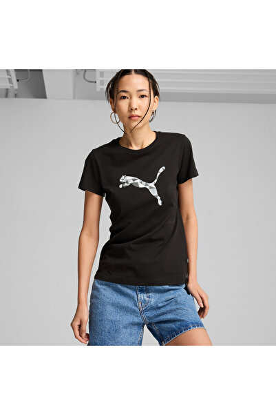 Puma تي شيرت قطط جرافيكي من بوما باللون الأسود