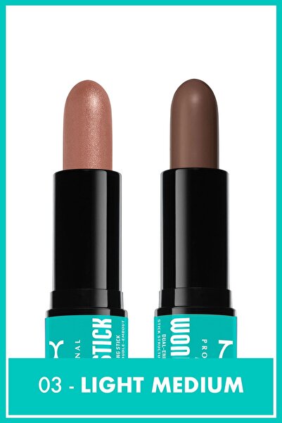 NYX Professional Makeup Wonder Stick Çift Taraflı Krem Kontür & Aydınlatıcı Stick - Light Medium