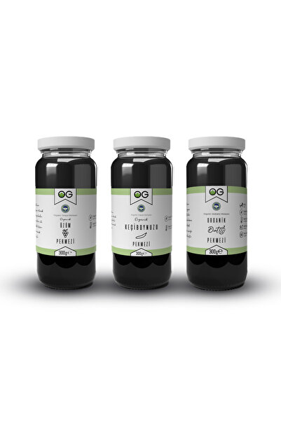 OG natural Organik Sertifikalı Pekmez Seti ( Dut, Üzüm, Keçiboynuzu ) 300 Gr