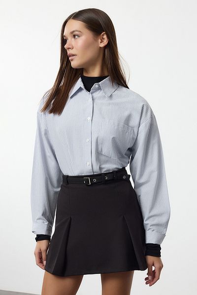 Trendyol Collection Černá sukně s nízkým pasem a páskem na tužku Twoaw25Et00144