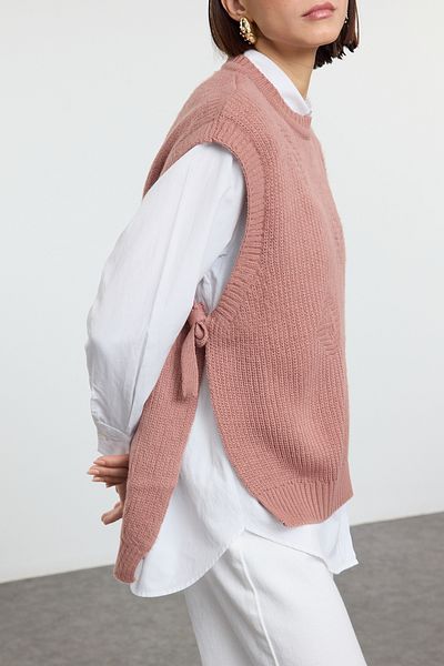 Edit by Trendyol Πλεκτά πουλόβερ με λεπτομέρεια Dusty Rose Lacing TEDAW25UV00001