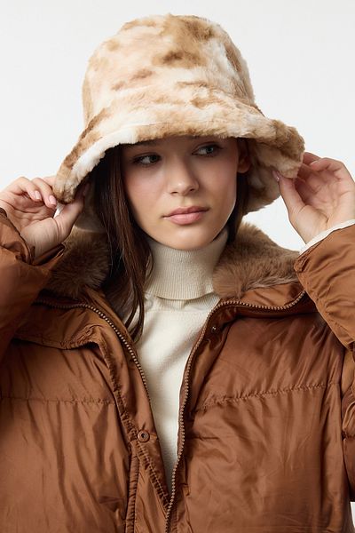 Trendyol Collection Dámský klobouk Brown Animal Bucket Twoaw23Sp00008
