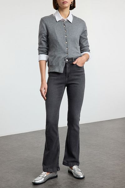 Edit by Trendyol Black High Waist Jeans Tedaw25Je00049