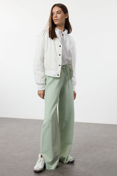 Trendyol Collection Mint Wide Leg Slim Knitted Sweatpants Pants Twoaw22Ea0426