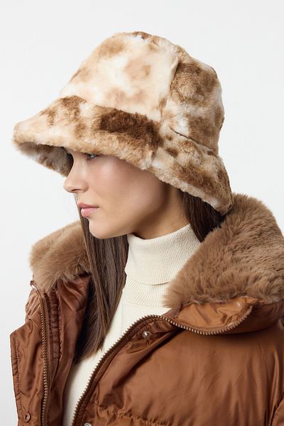 Trendyol Collection Dámský klobouk Brown Animal Bucket Twoaw23Sp00008